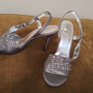 Silver Nine West Evening Shoes